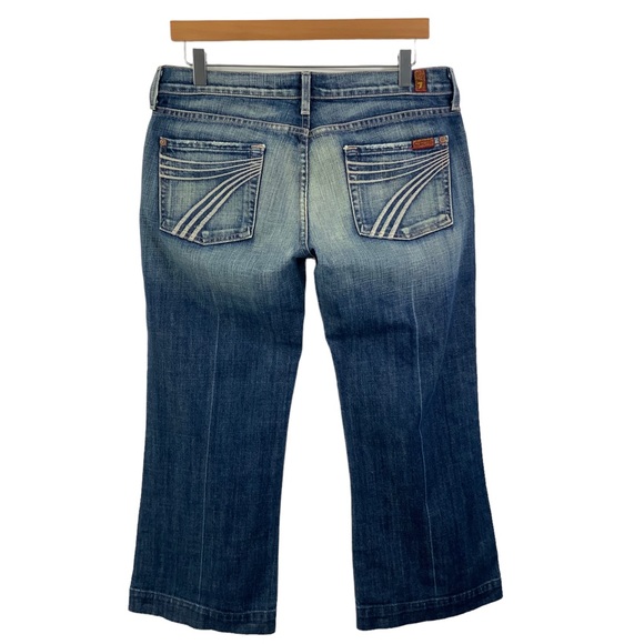 7 FOR ALL MANKIND Dojo Crop Jeans Size 29 Blue Jean Capris L23 - Picture 2 of 10